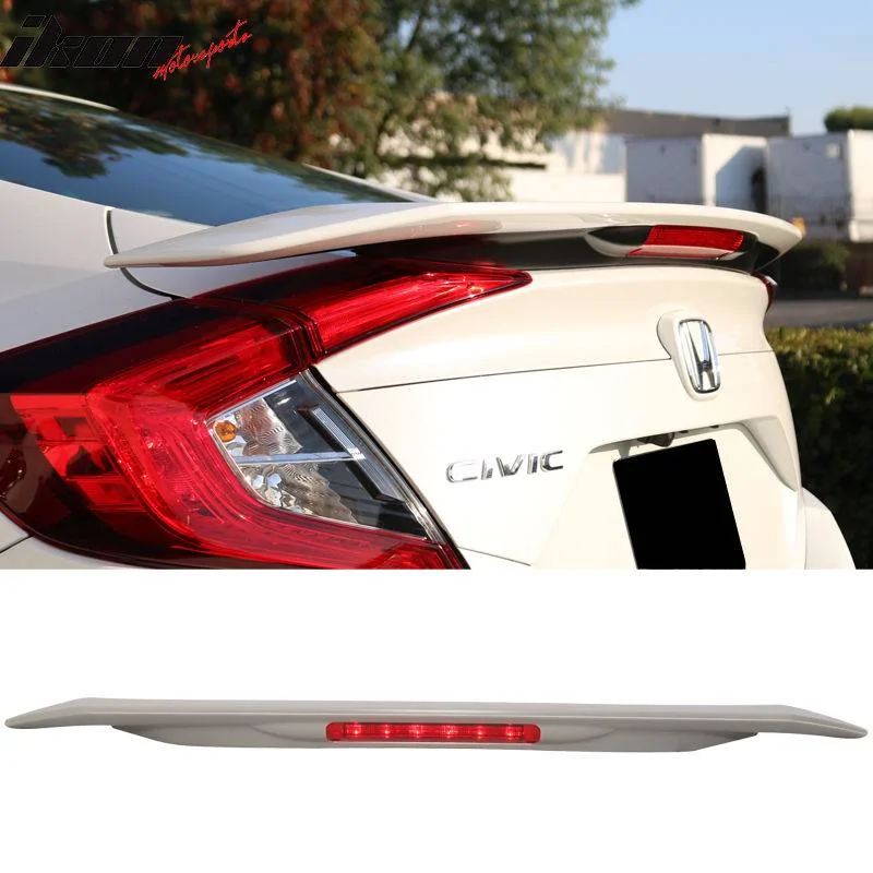 11th Gen Honda Civic 16-17 Civic 10th Gen Sedan - RS Style Trunk Spoiler w/LED Break Light (ABS) - AST-HC164RSLE-A AST-HC164RSLE-A-1