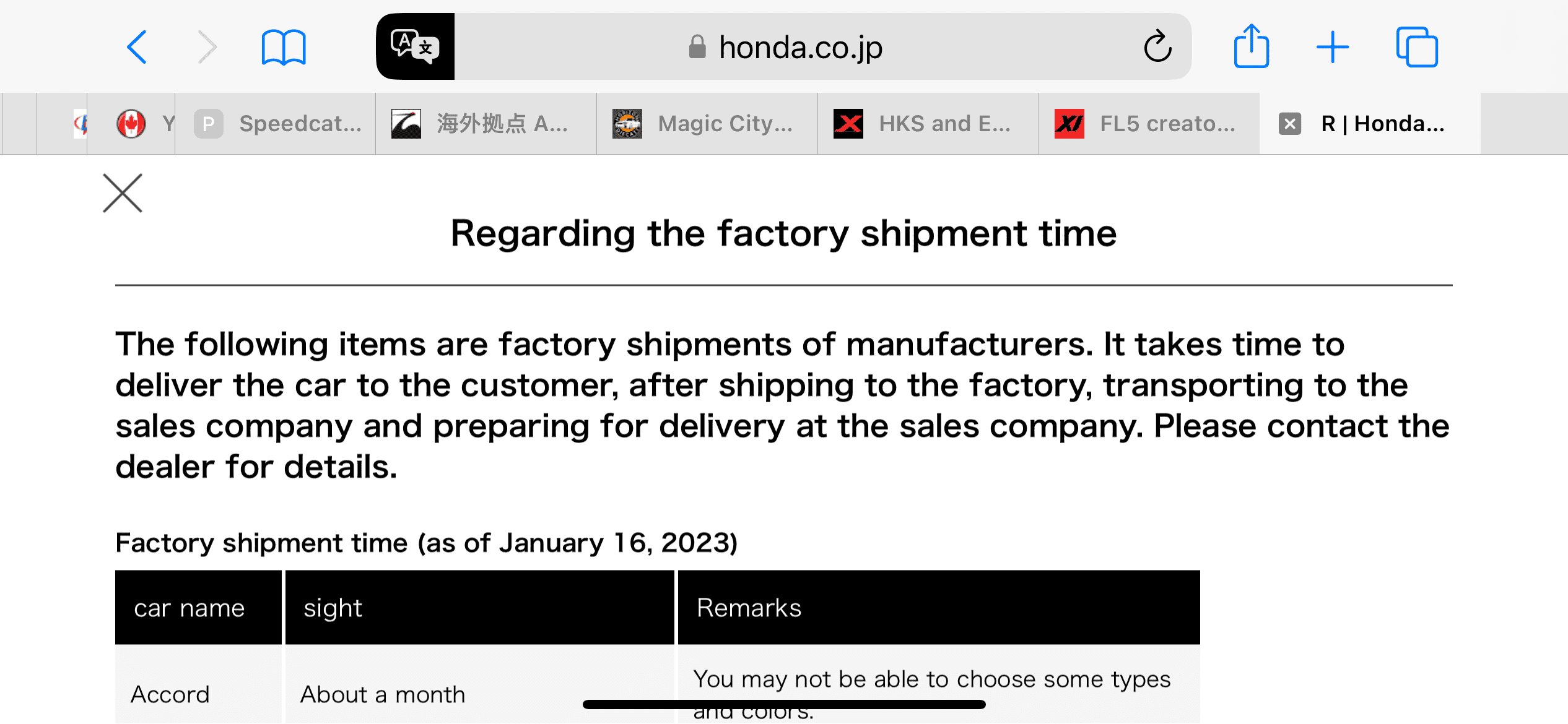 11th Gen Honda Civic FL5 creators post chart showing 400 unit production per month planned and 20K orders received. B4EFABBA-4675-467A-B3F2-94F909039585
