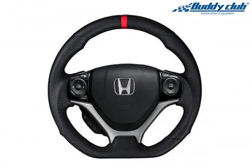 11th Gen Honda Civic Buddy Club 16-18 Civic Sport Steering Wheels |Carbon Fiber | Leather BCS-BC08-RSSWFC-L