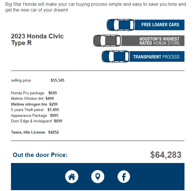 11th Gen Honda Civic The FL5 Dealer ADM Markup Thread big star quot