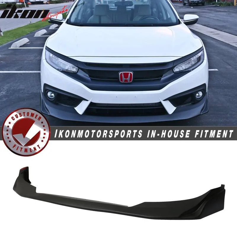 11th Gen Honda Civic 16-17 Civic 10th Gen Sedan and Coupe - JS Racing Style Front Bumper Lip (PU) - BLF-HC164JS-PU BLF-HC164JS-PU-001