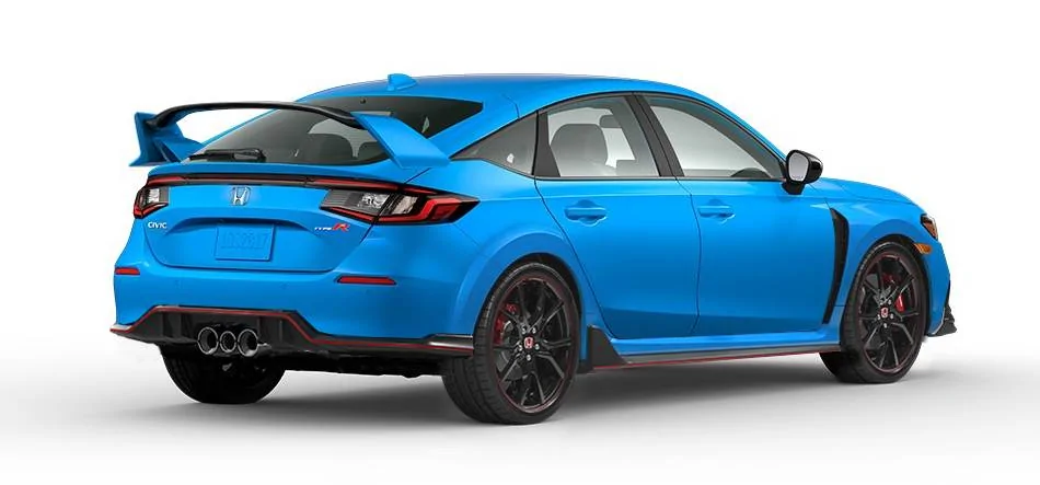 11th Gen Honda Civic Civic Hatchback Tailgate Spoiler Boost-Blue-Rear-Type-R