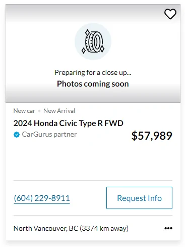 11th Gen Honda Civic Canadian dealer asked what colour Type R I want Captur