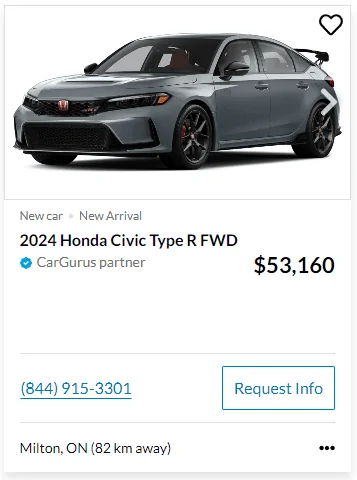 11th Gen Honda Civic Canadian dealer asked what colour Type R I want Capture2