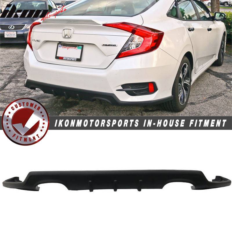 11th Gen Honda Civic 16-17 Civic 10th Gen Sedan - TCS Style Front Lip+Side Skirts+Rear Diffuser (PU) - CB-A010998 CB-A010998-4