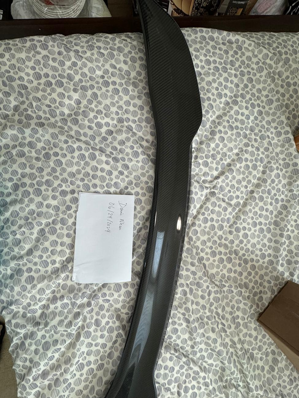 11th Gen Honda Civic FS: CF Wing, CF Mirror Caps, CF Interior Pieces, Gloss Black Window Pillars, JetsVinyl, and Lasfit Reverse Lights CF Wing.JPG