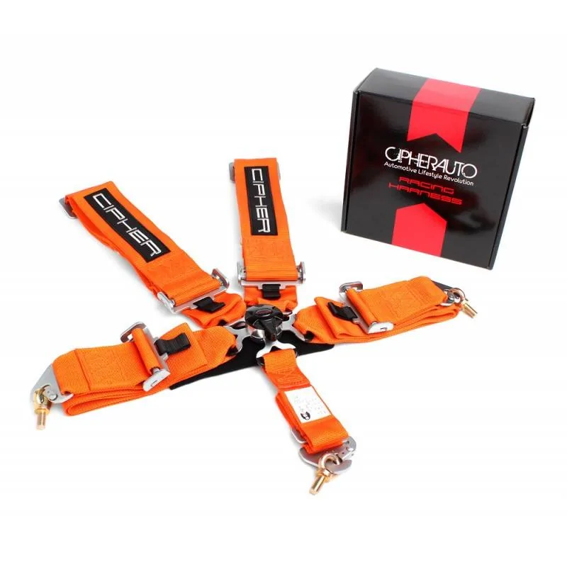 11th Gen Honda Civic Cipher 5 Point 3" Camlock Racing Harness - SFI 16.1 - Various Colors CPA4005OR-800x800