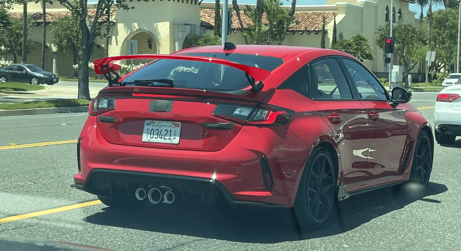 11th Gen Honda Civic 2023 Civic Type R On Road Sighting in Rallye Red (@ Torrance, CA) ctr-wings-IRL