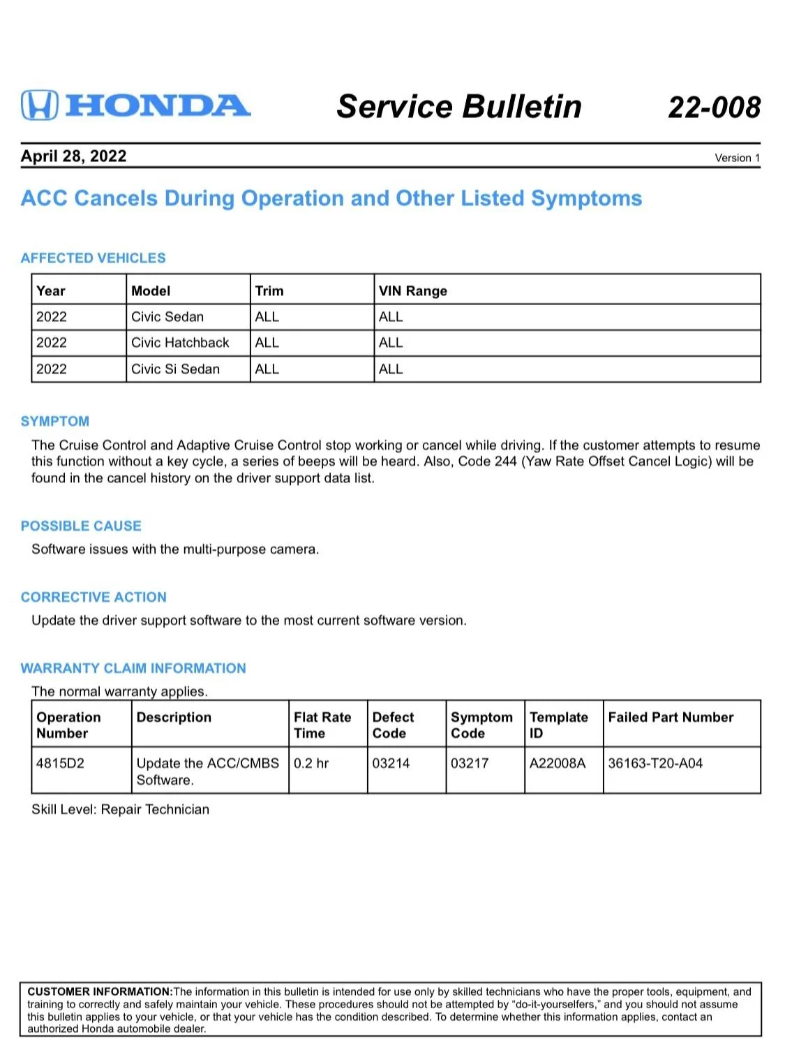 11th Gen Honda Civic Cruise Control Issues DC77CFCD-AE26-4026-9382-3EFF0182F6D6