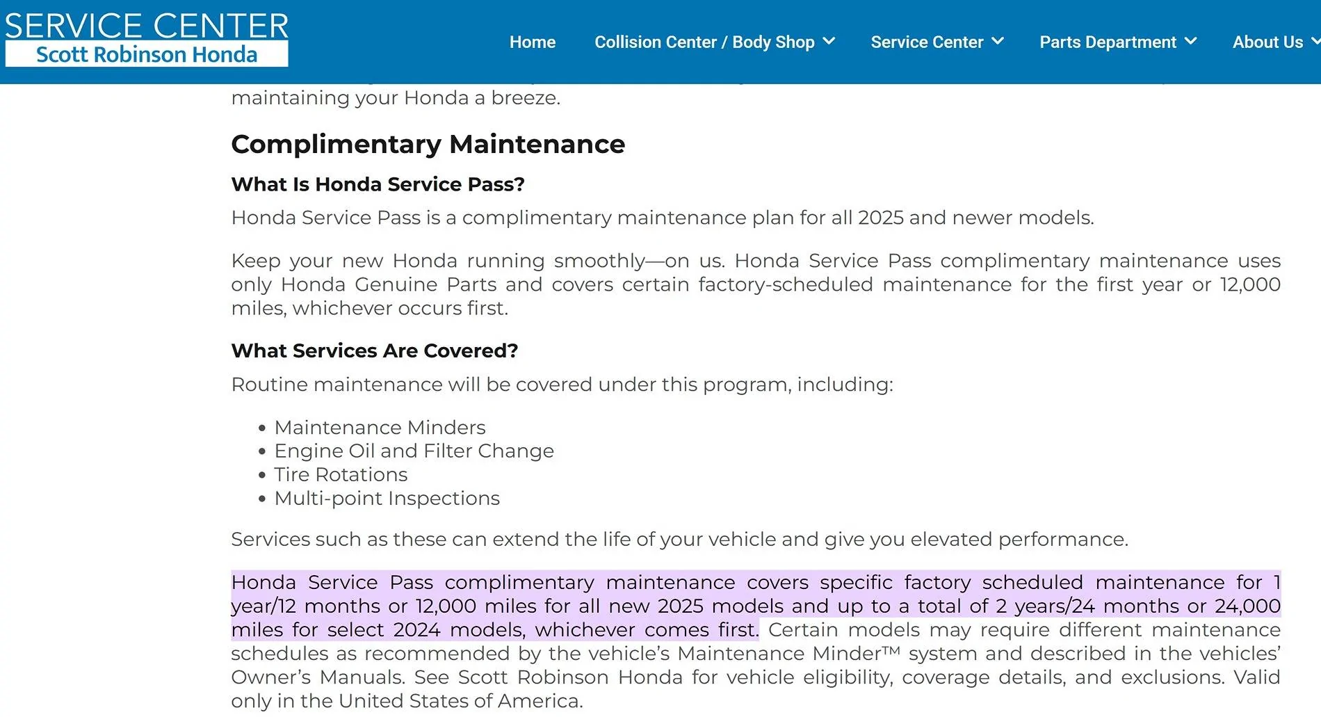 11th Gen Honda Civic Does the FL5 get free complimentary maintenance? HondaServicePass