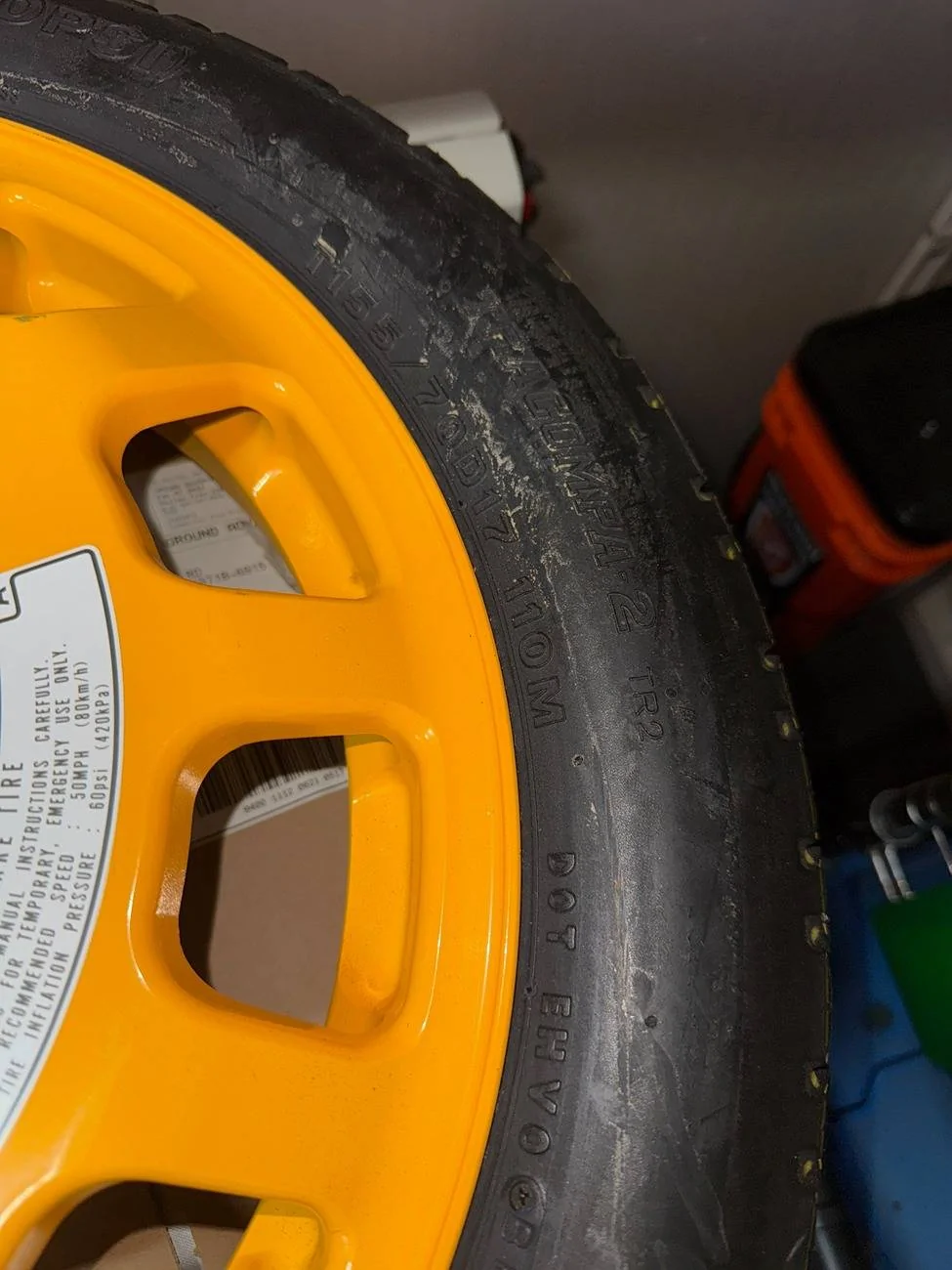 11th Gen Honda Civic Fits FL5 Type R 5x120 (05-12 ACURA RL SPARE TIRE DONUT EMERGENCY SPARE TIRE WHEEL RIM T155/70D17 OEM) $60 image1