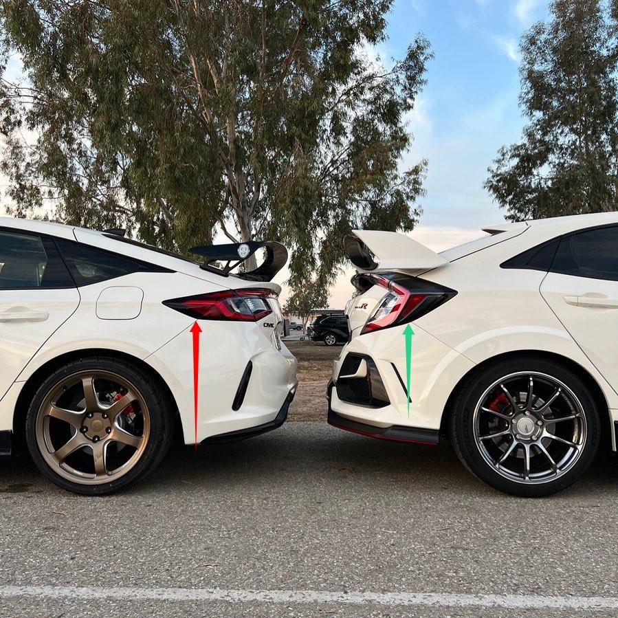 11th Gen Honda Civic Fl5 rear and front bumper quite tall. When did this new trend begin? iMarkup_20231112_144103