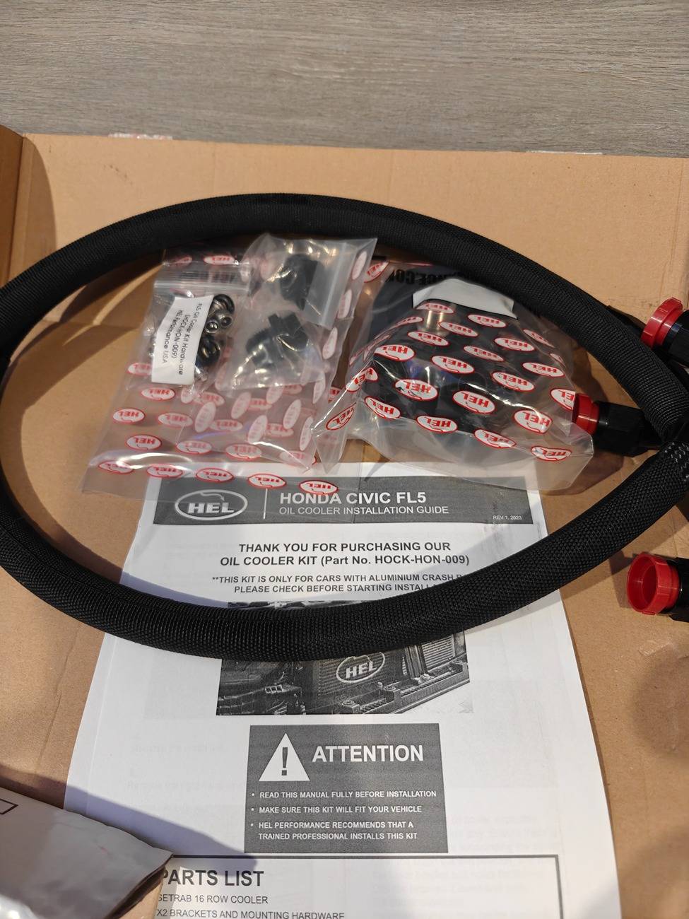 11th Gen Honda Civic HEL Oil Cooler - Brand New Never Used IMG20250511220219