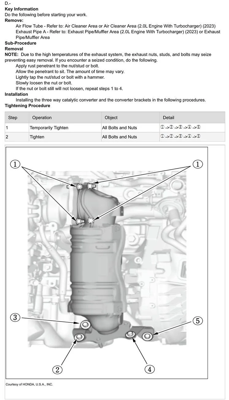 11th Gen Honda Civic Service manual TWC (Downpipe) Remarks Confusion IMG_0217