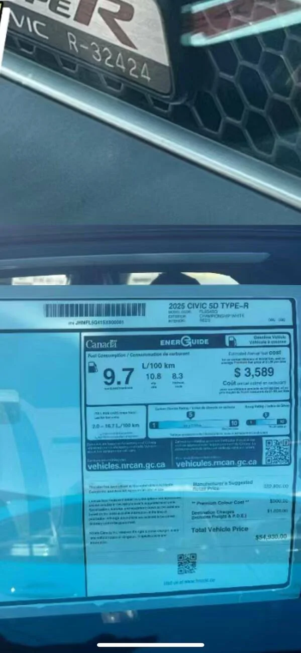 11th Gen Honda Civic Canadian dealer asked what colour Type R I want IMG_0343