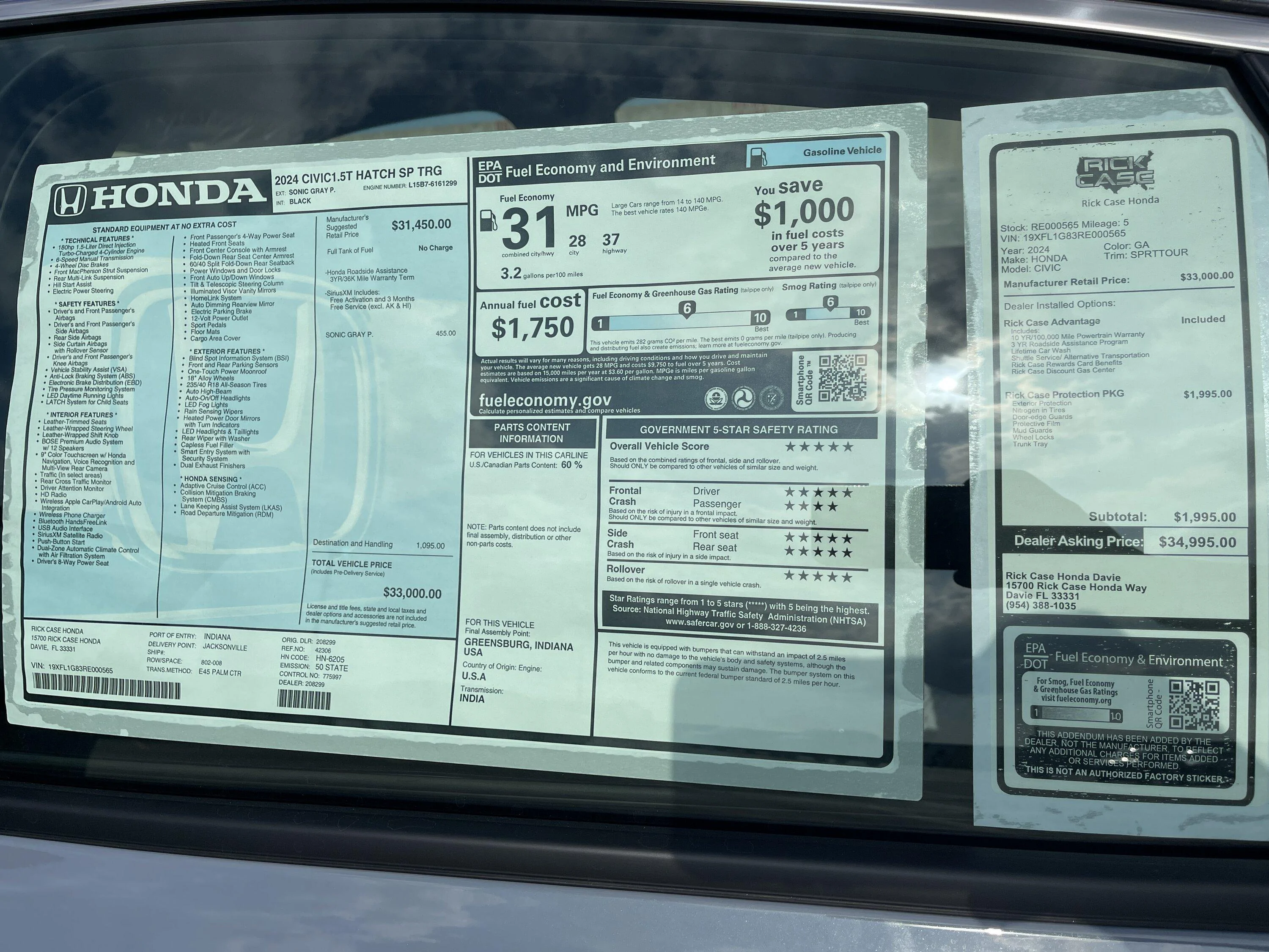 11th Gen Honda Civic 2024 Civic Sport Touring Hatchback 6spd IMG_0430