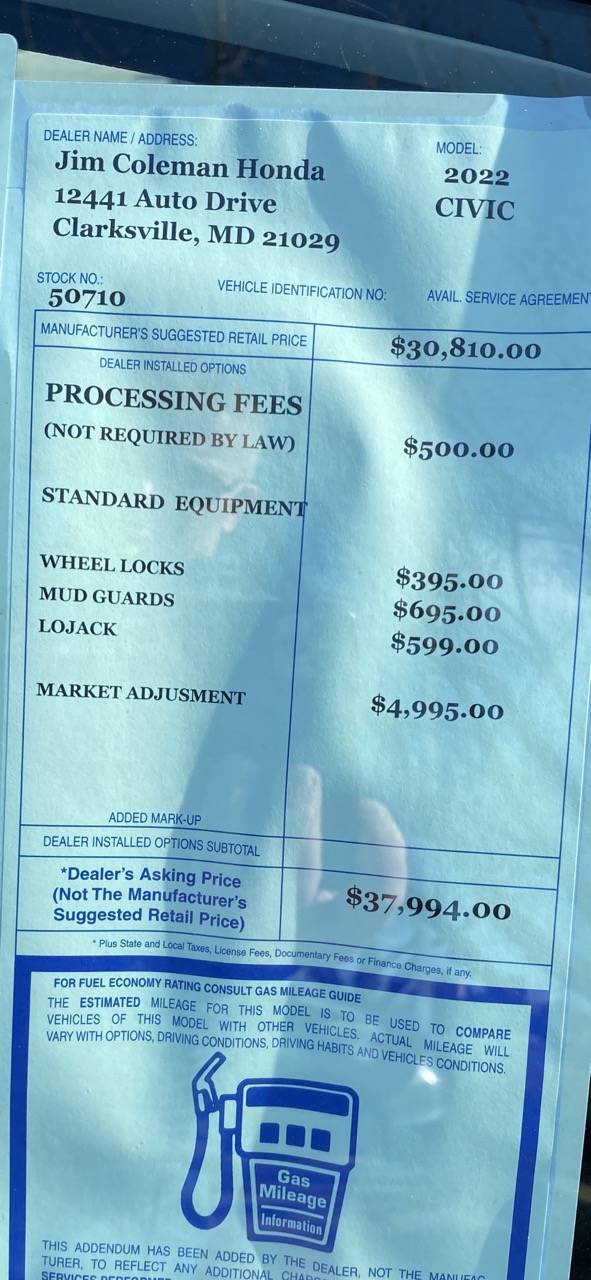 11th Gen Honda Civic $15k price markup on 2022 Civic Hatchback Sport Touring! IMG_0455 2 Lar