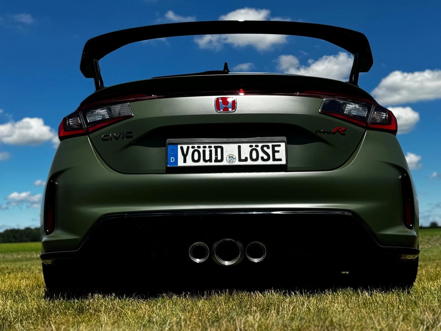 11th Gen Honda Civic FL5 wrapped in Military Matte Green with Titan Ts5 Bronze Wheels IMG_1242