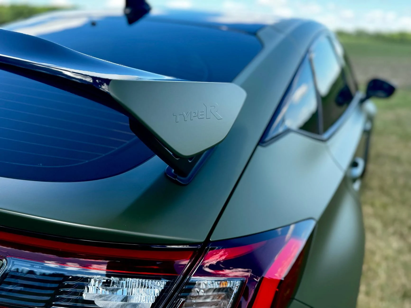 11th Gen Honda Civic FL5 wrapped in Military Matte Green with Titan Ts5 Bronze Wheels IMG_1257