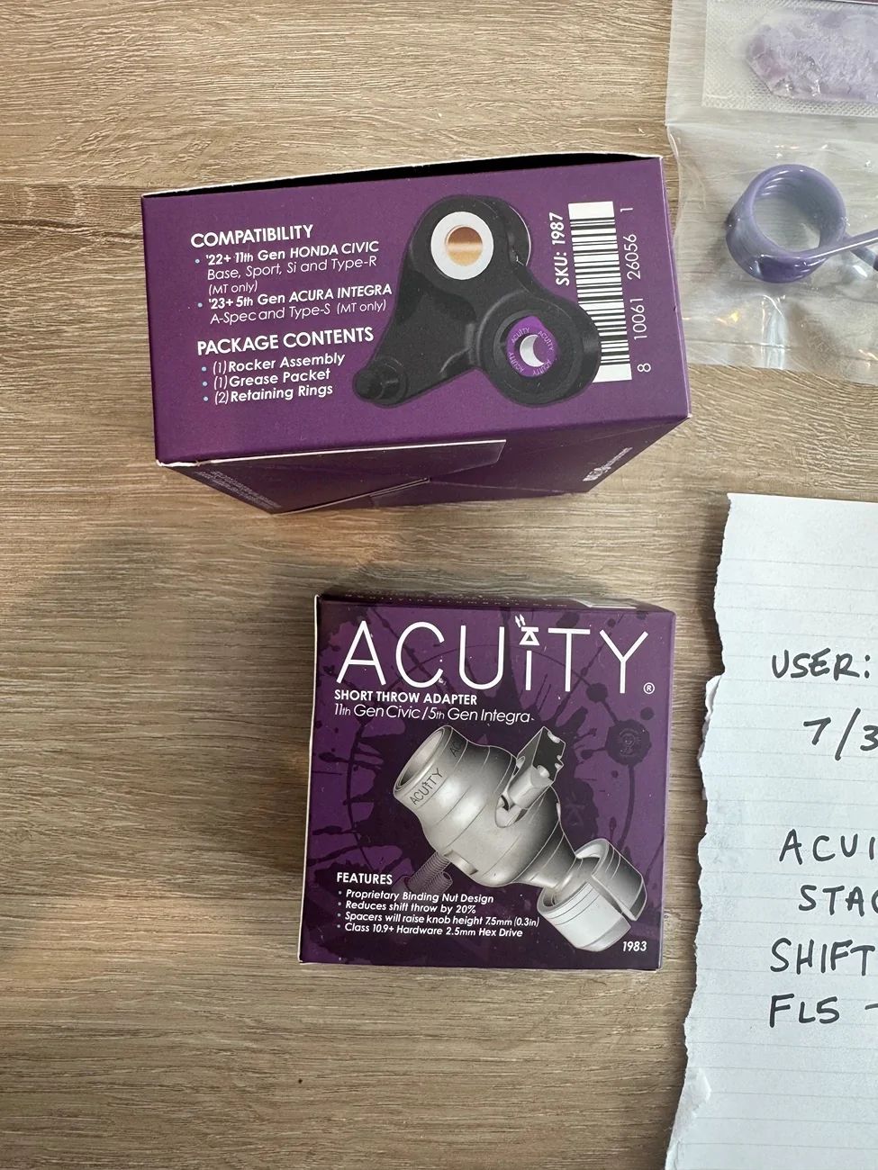 11th Gen Honda Civic SOLD: NEW Acuity Stage 2 Shift Kit IMG_1448