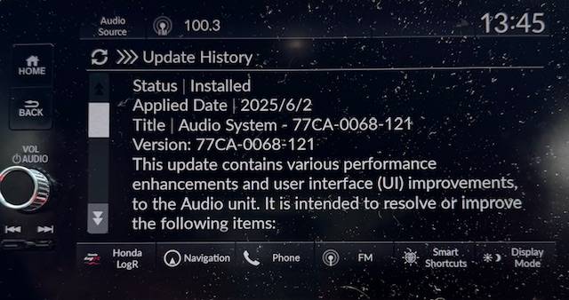 11th Gen Honda Civic Over the air “audio update” IMG_1704
