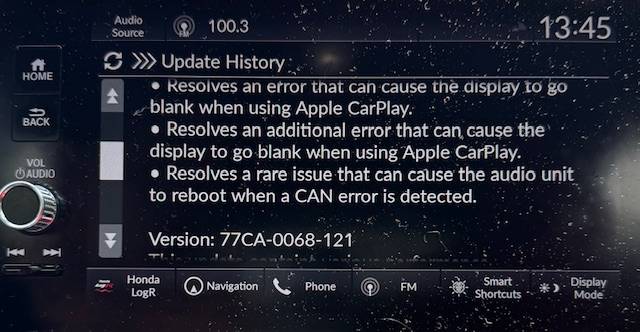 11th Gen Honda Civic Over the air “audio update” IMG_1705