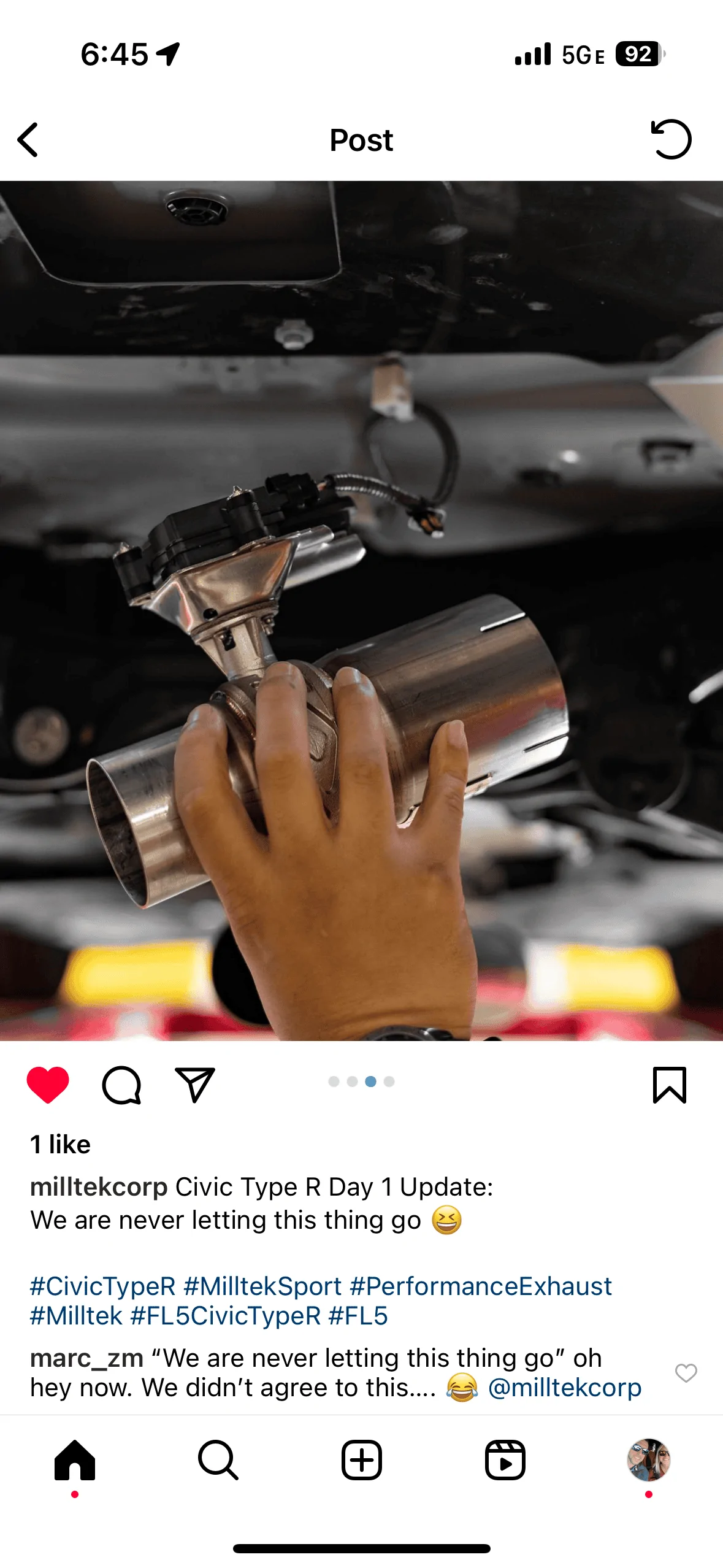 11th Gen Honda Civic Milltek Exhaust for FL5 - installed review, photos, video sound clip IMG_1782