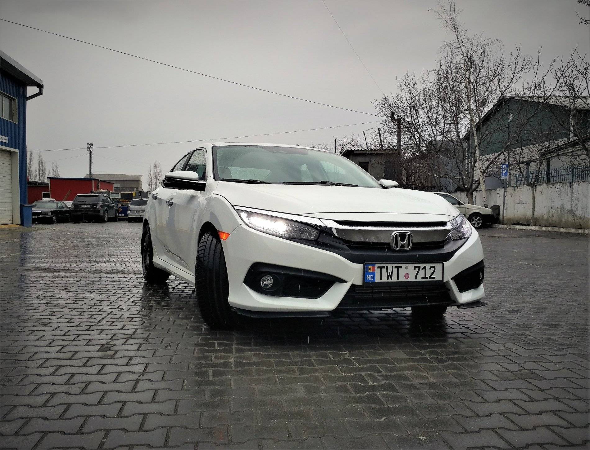 11th Gen Honda Civic 16-17 Civic 10th Gen Sedan and Coupe - Ikon Style Front Lip Splitter 2 Piece - BLF-UNIV3-PU_HC164 IMG_20170318_155459