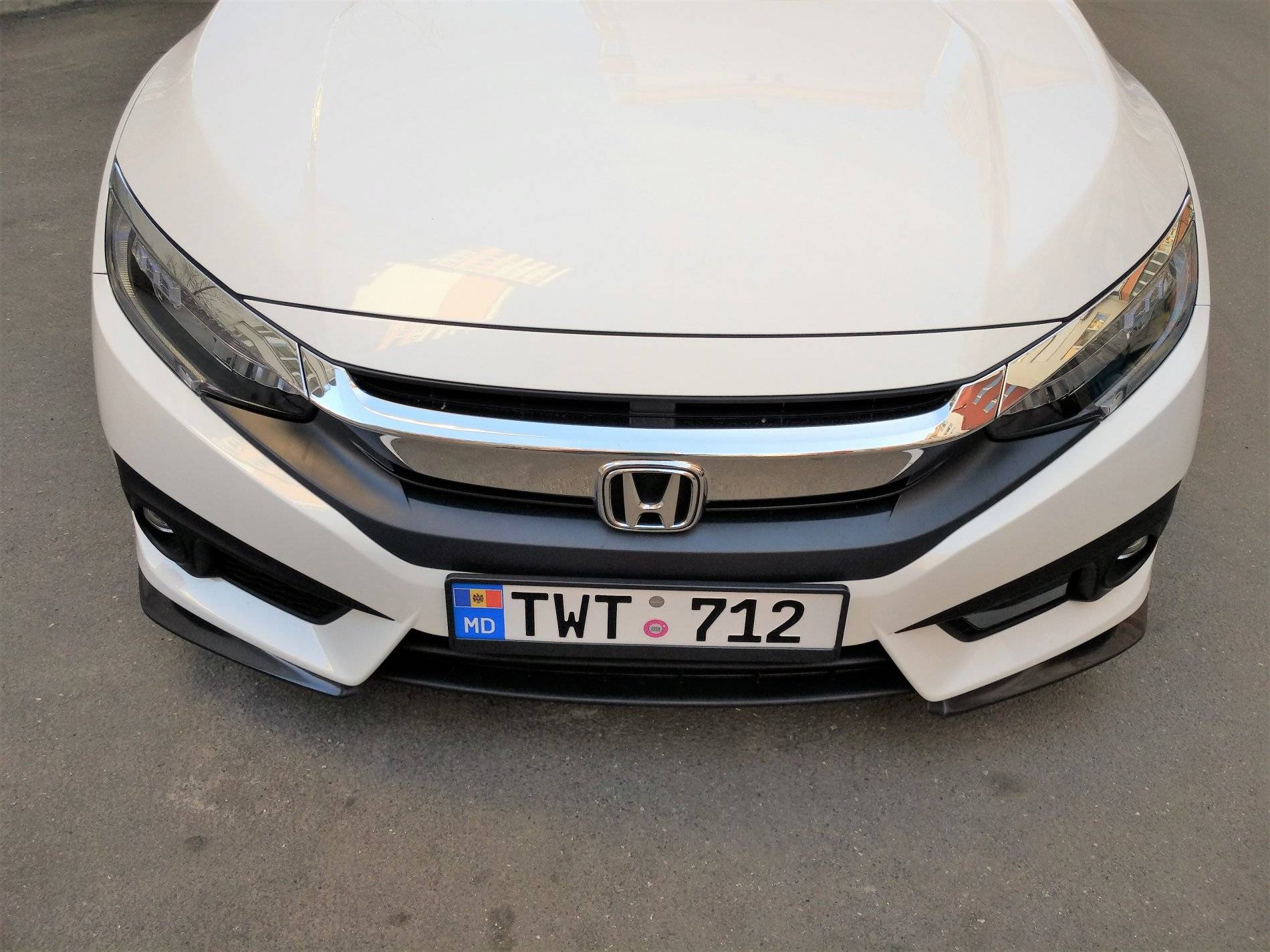 11th Gen Honda Civic 16-17 Civic 10th Gen Sedan and Coupe - Ikon Style Front Lip Splitter 2 Piece - BLF-UNIV3-PU_HC164 IMG_20170322_170039