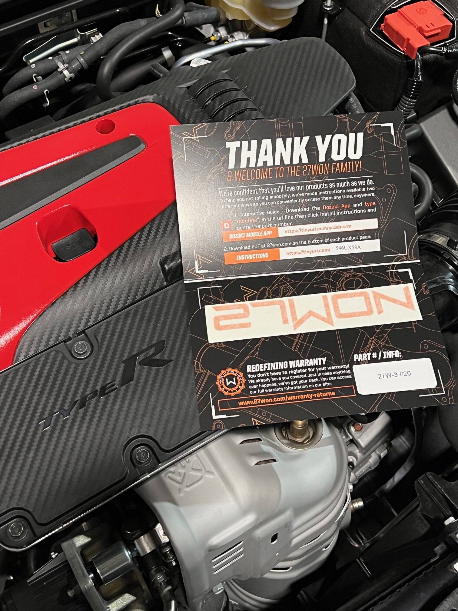 11th Gen Honda Civic 27WON Front Strut Tower Bar w/ Master Cylinder Brace for the FL5 Type R IMG_2369