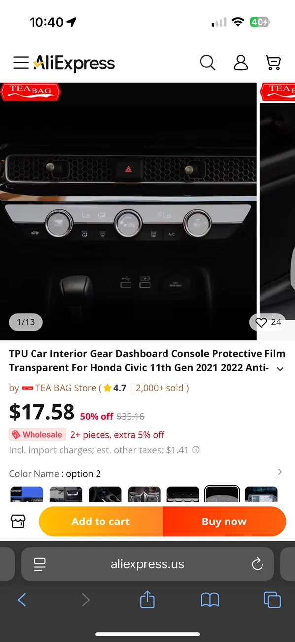 11th Gen Honda Civic AC screen problem IMG_2633