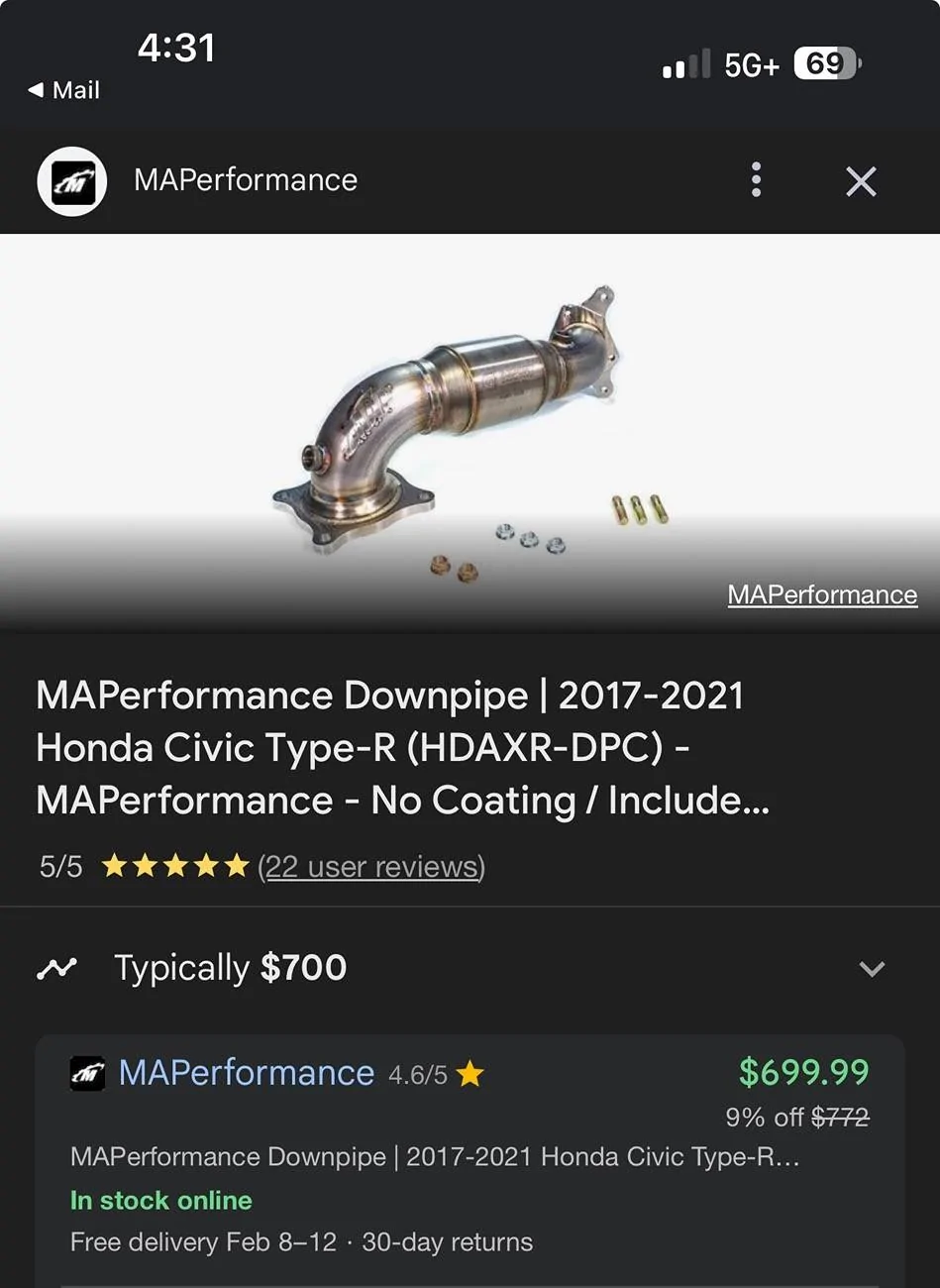 11th Gen Honda Civic Downpipe differences IMG_3103