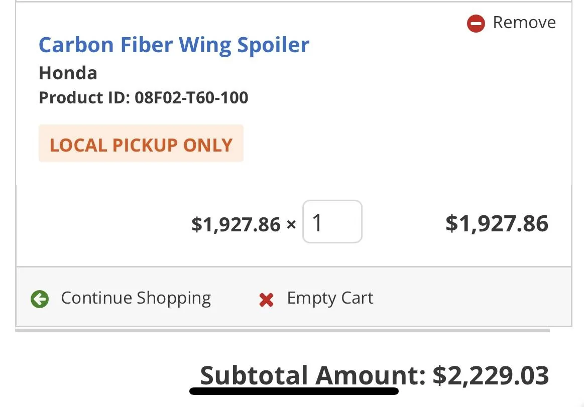 11th Gen Honda Civic OEM CF FL5 Rear Wing Part# 08F02-T60-100 IMG_3578