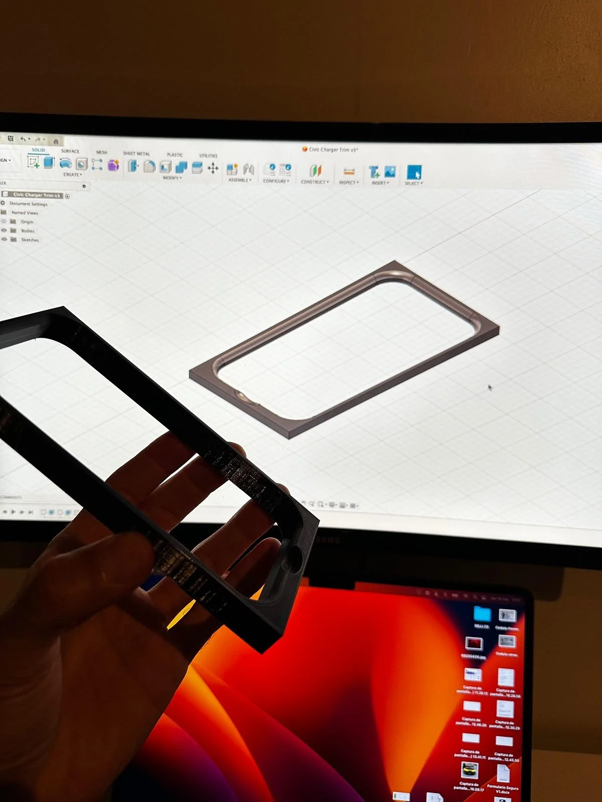 11th Gen Honda Civic 3D Printed Wireless Charger iPhone Frame / Holder IMG_4553