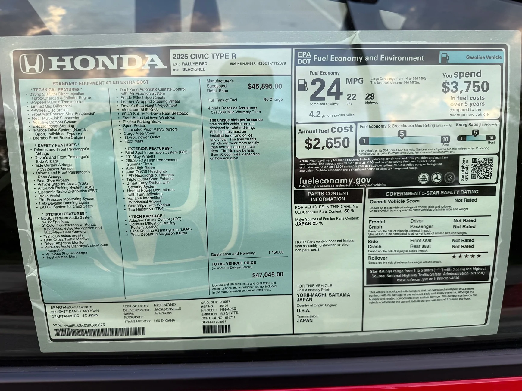 11th Gen Honda Civic Post your FL5 Civic Type R delivery pics! 🙌 📸 IMG_4977