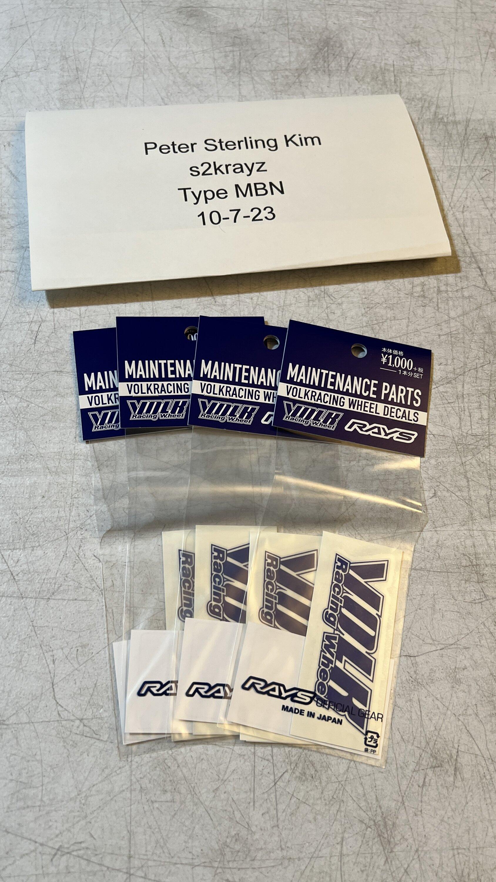 11th Gen Honda Civic Spoon Oil Cap, TE37SL Center Caps, Rays Valve Stems, Volk Stickers, Braum Seat Belt Guide IMG_4982