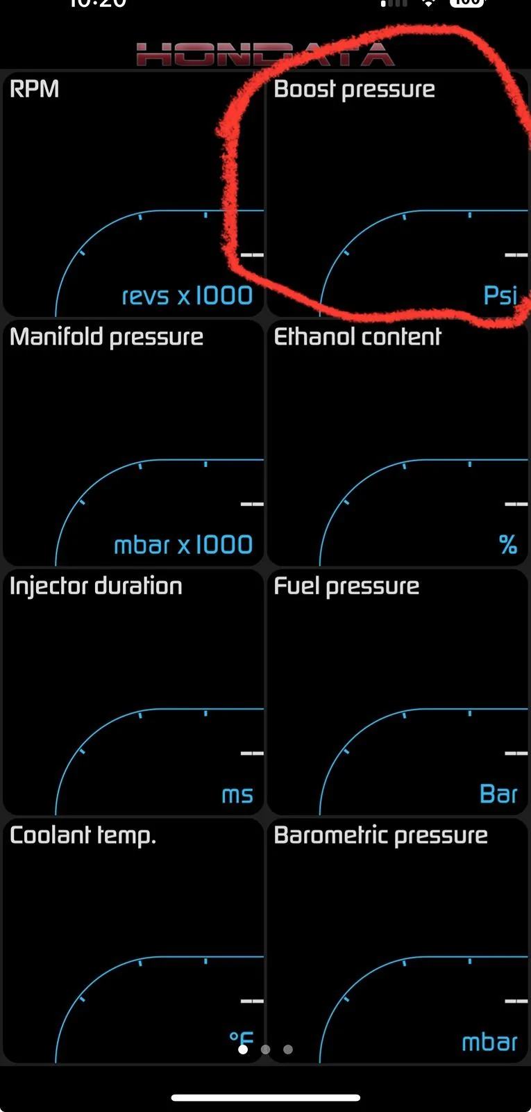 11th Gen Honda Civic Weird Hondata live readings on Iphone 15 Pro IMG_6052