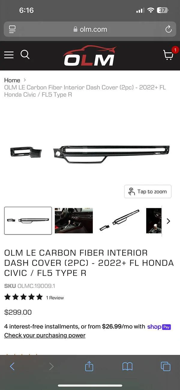 11th Gen Honda Civic OLM carbon fiber FL5 IMG_6090