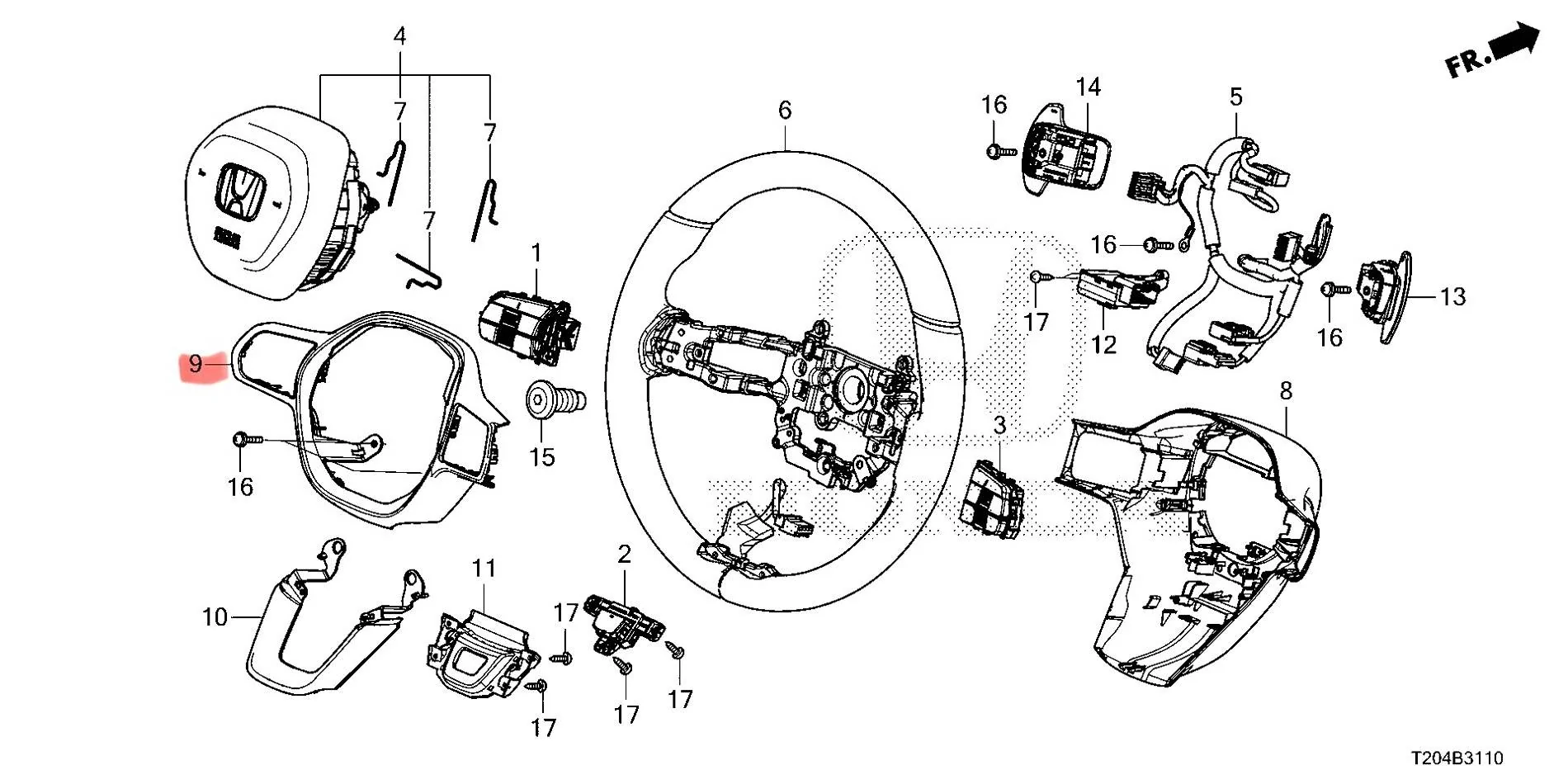 11th Gen Honda Civic Plastic Trim Around Steering Wheel Deformed IMG_7192