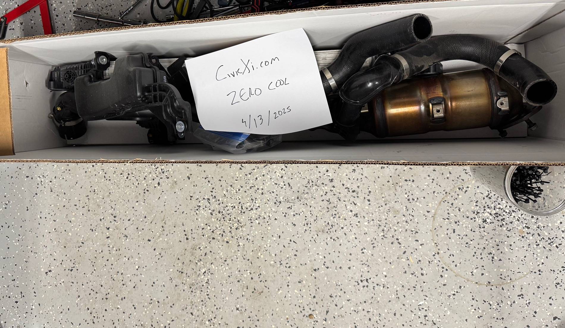 11th Gen Honda Civic OEM 2024 Civic Si Intercooler, exhaust, down pipe, front pipe. IMG_7381