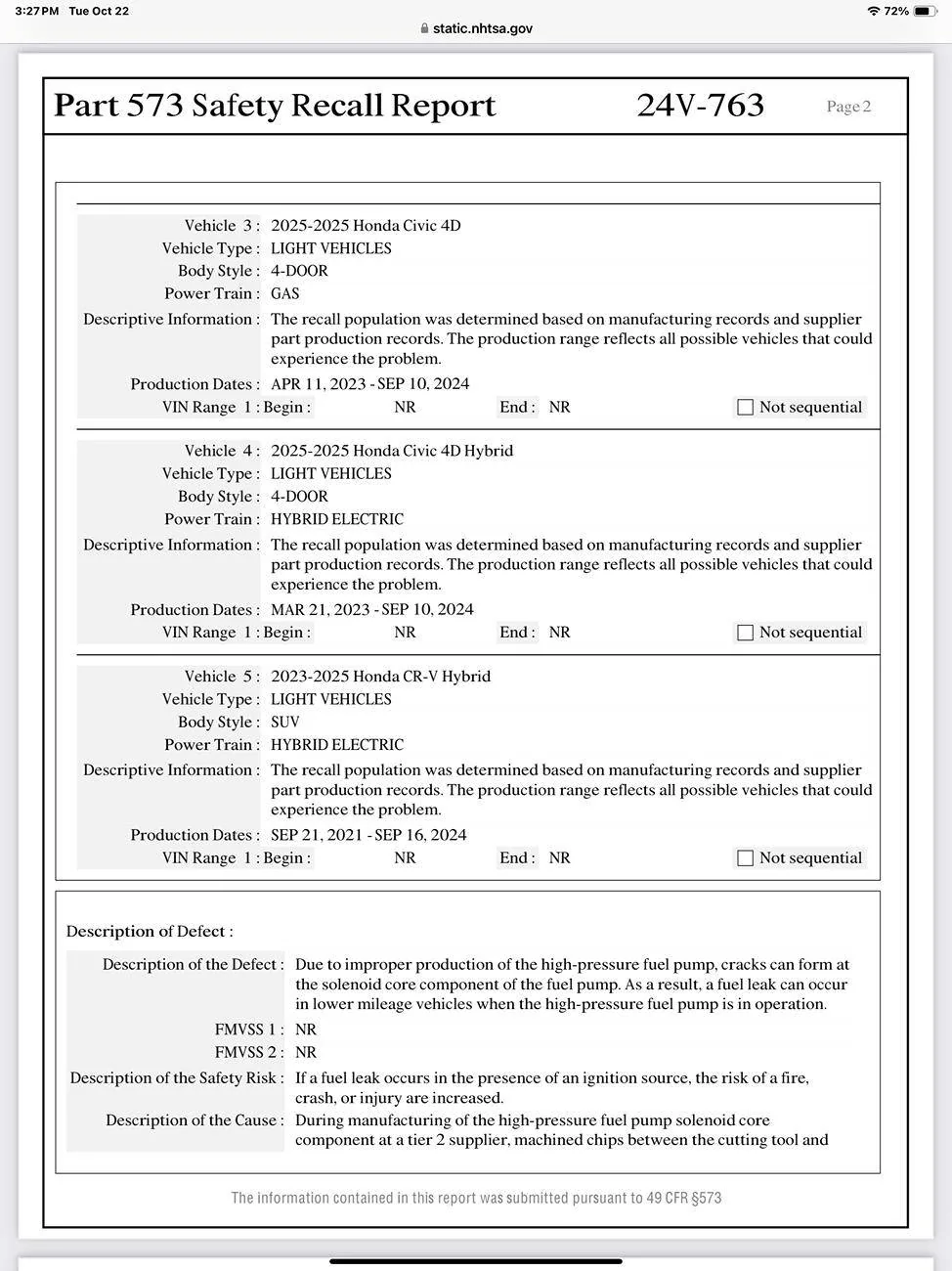 11th Gen Honda Civic Another recall IMG_7826
