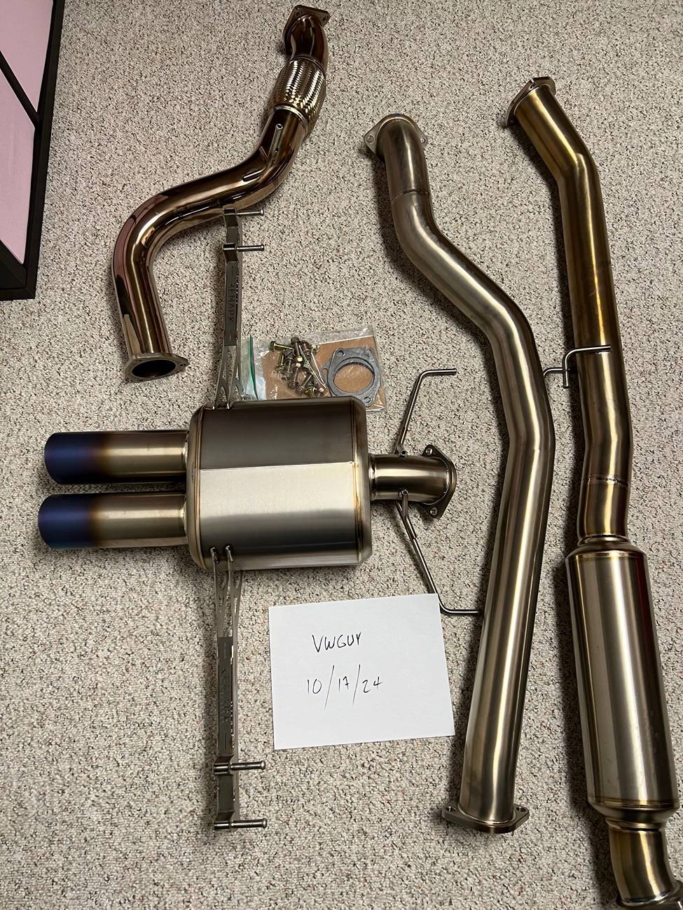 11th Gen Honda Civic Remark Ti Exhaust, PRL HVI intake, alcantara wheel, black carpeted mats IMG_8417