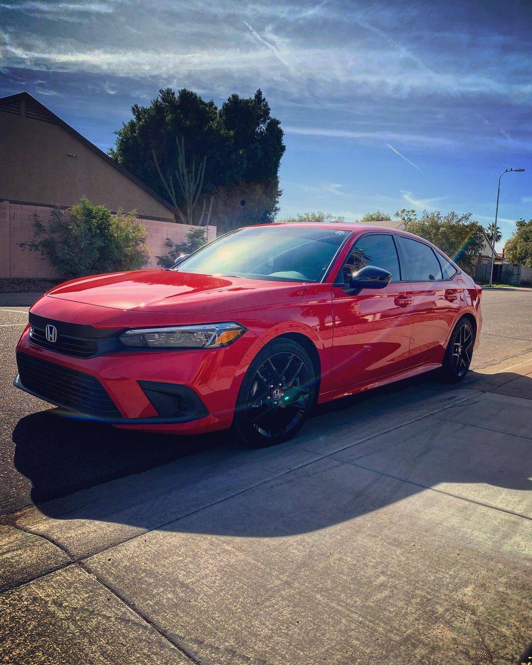 11th Gen Honda Civic Official RALLYE RED 2022+ 11th Gen Civic & Si Thread Modified 2022 Civic Rally Red Sedan 5