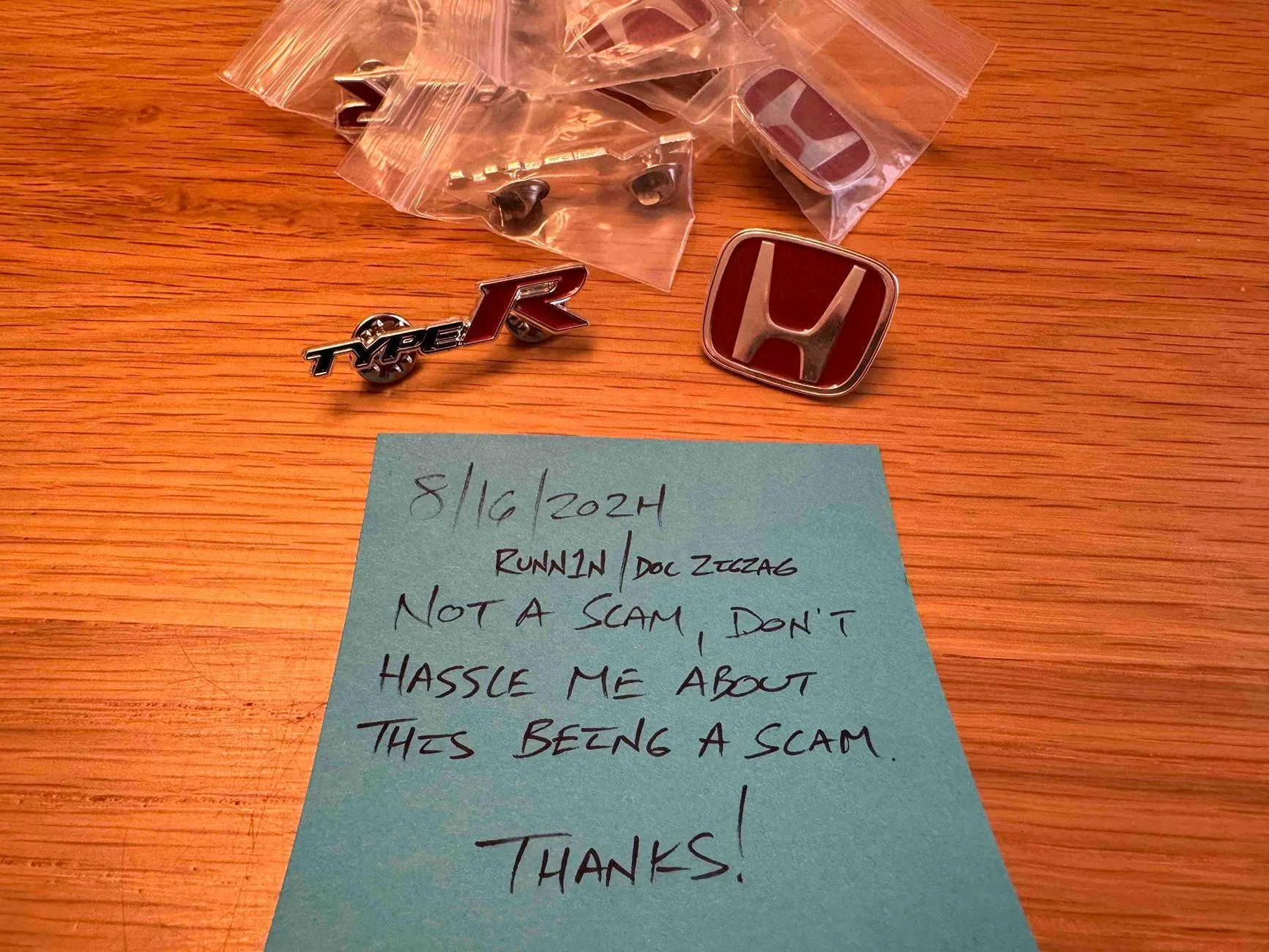 11th Gen Honda Civic FS - Type R Enamel Pins / Set of 2 for $25 with US Shipping Included Post-It