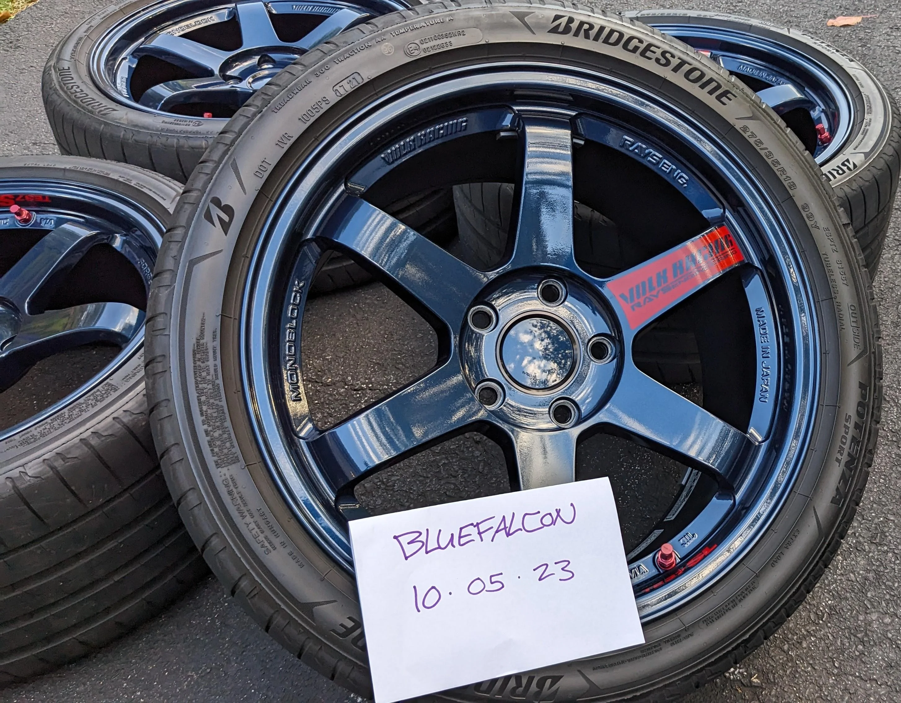11th Gen Honda Civic **$3100 picked up** FS: Volk TE37SL Mag Blue! Also Rays Adapter Rings and Center Caps Available! PXL_20231005_211123222~2