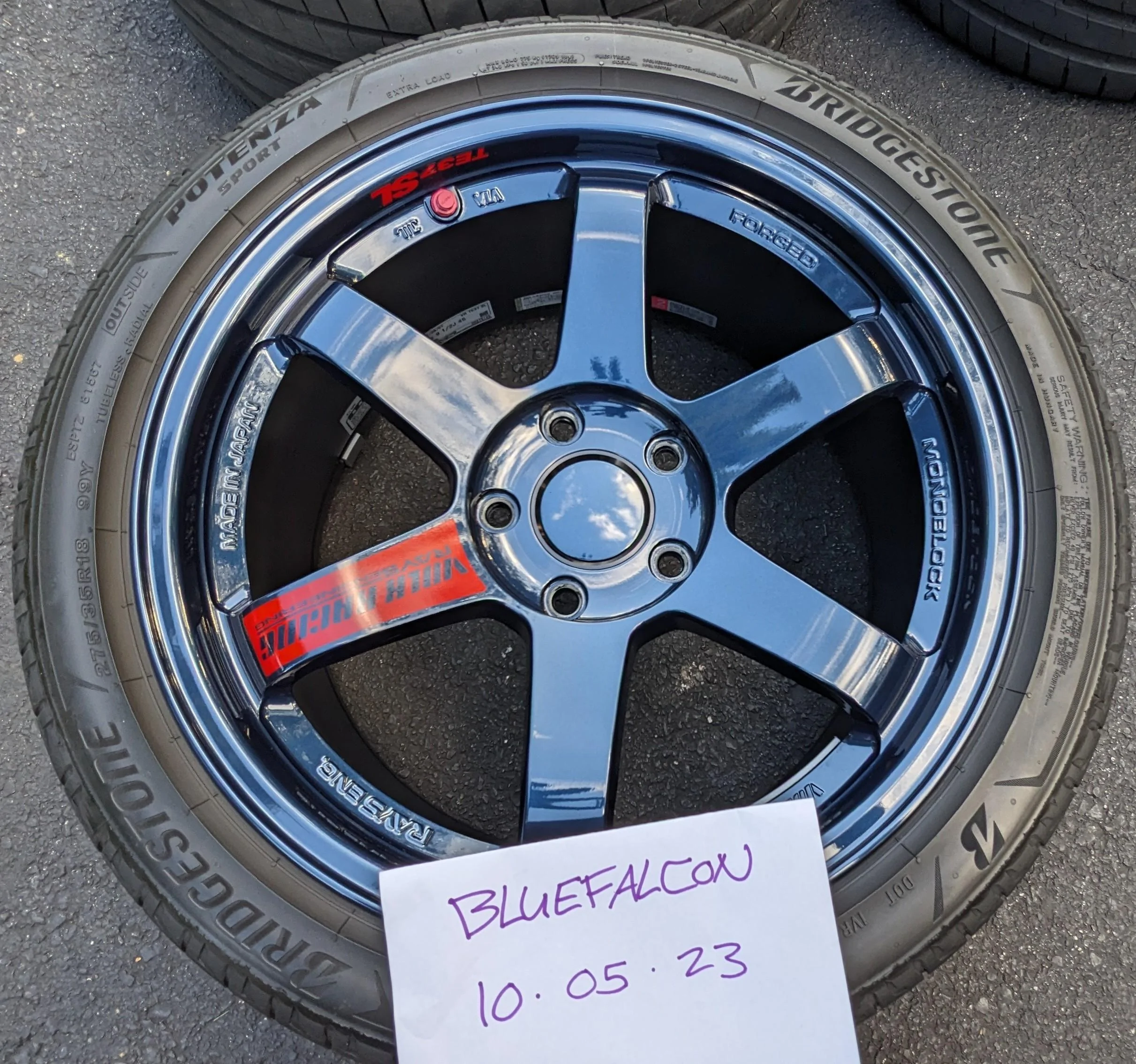 11th Gen Honda Civic **$3100 picked up** FS: Volk TE37SL Mag Blue! Also Rays Adapter Rings and Center Caps Available! PXL_20231005_211302952~2