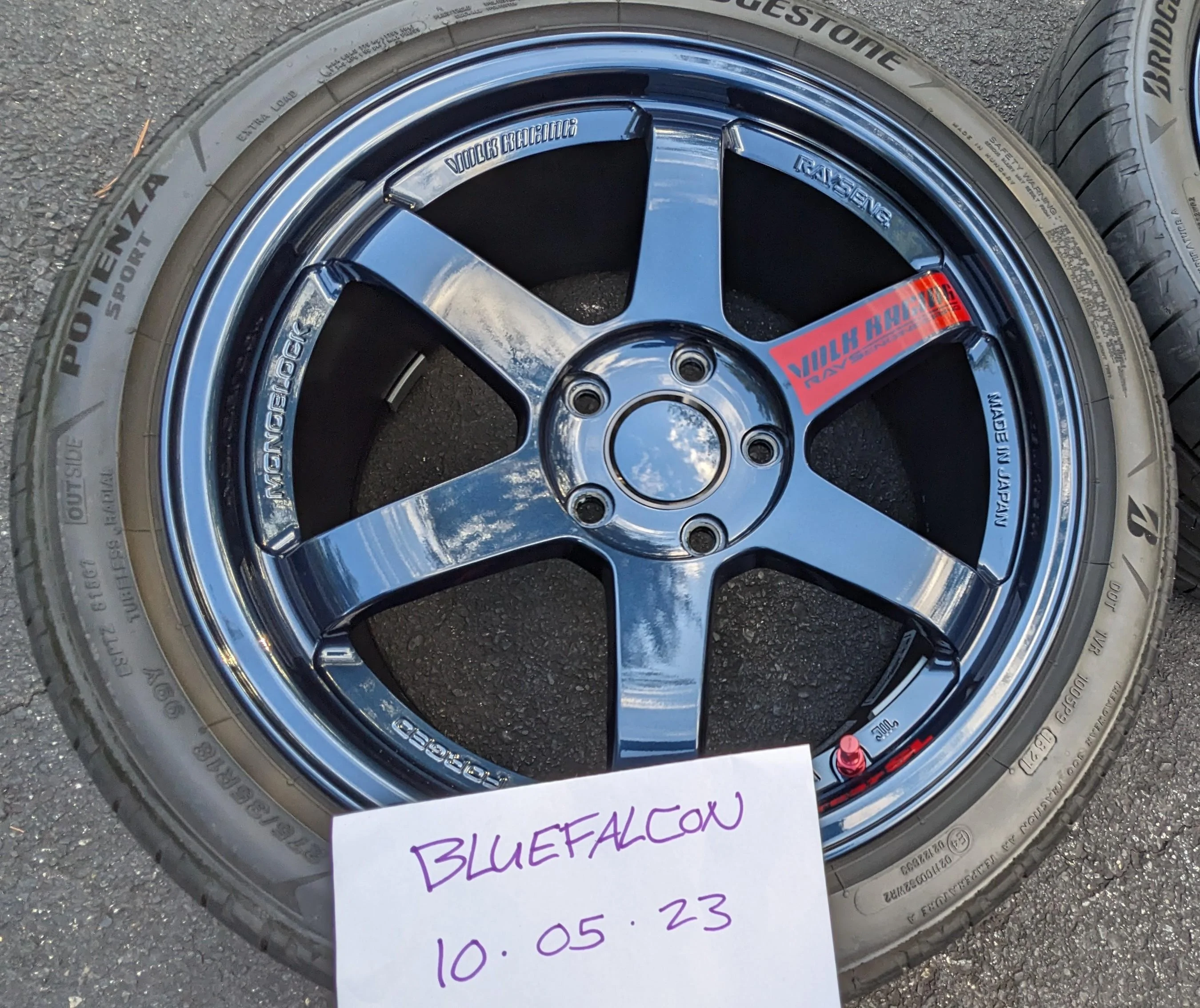 11th Gen Honda Civic **$3100 picked up** FS: Volk TE37SL Mag Blue! Also Rays Adapter Rings and Center Caps Available! PXL_20231005_211347374~2