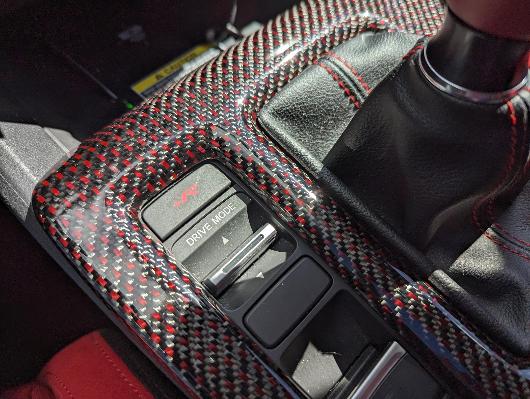 11th Gen Honda Civic CarbonSixthElement Mirror Caps and Console Cover PXL_20240304_203003576