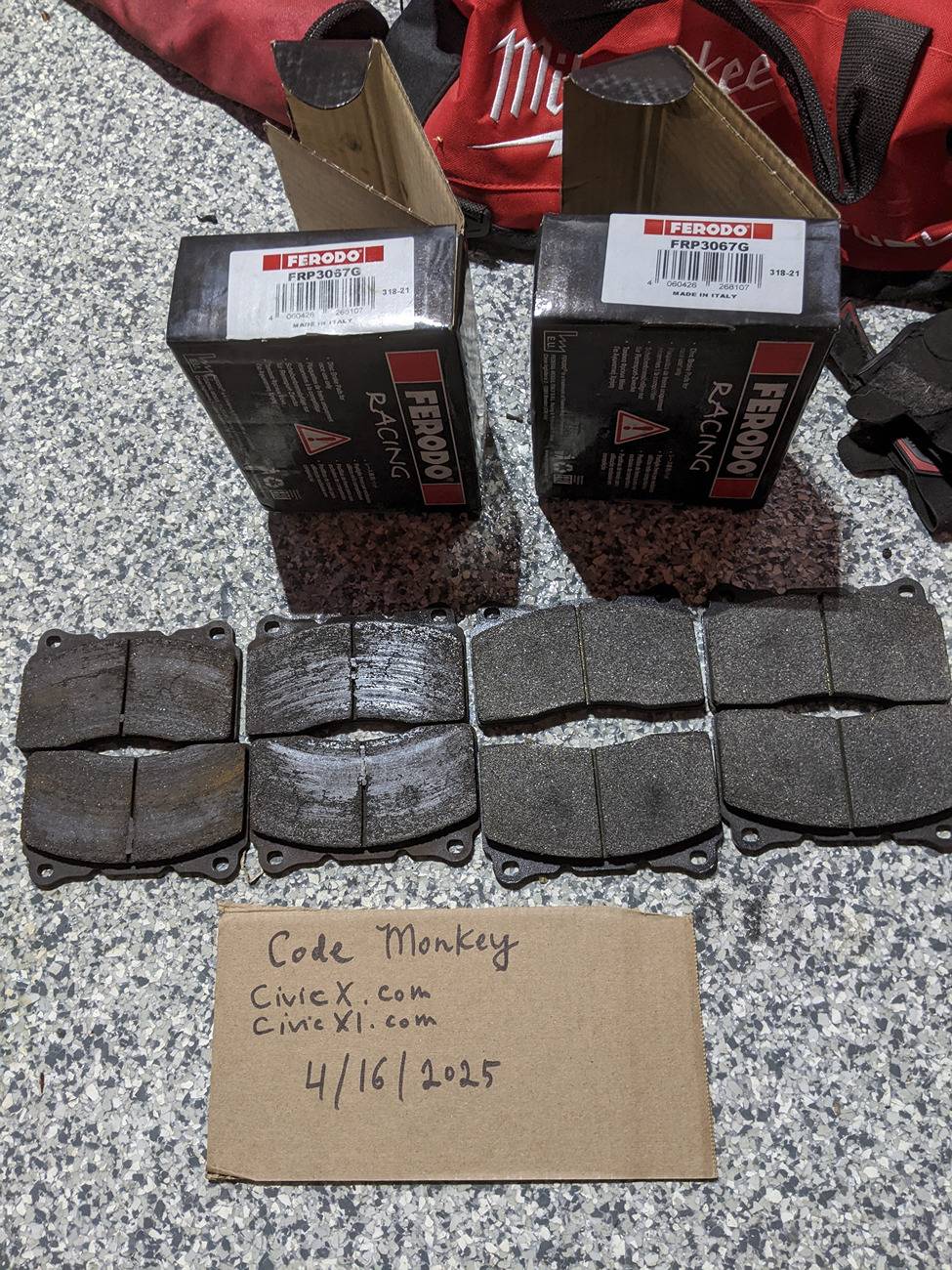 11th Gen Honda Civic SOLD ---- Ferodo DS3.12 brake pads (front) PXL_20250416_235050285
