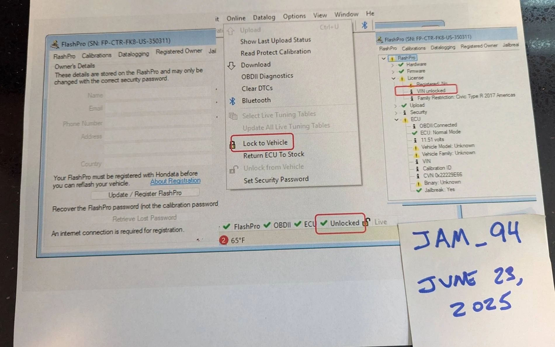 11th Gen Honda Civic Hondata FK8 CTR Fuel System Upgrade Kit + FlashPro PXL_20250623_161538789